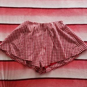 Red high waisted Gingham shorts